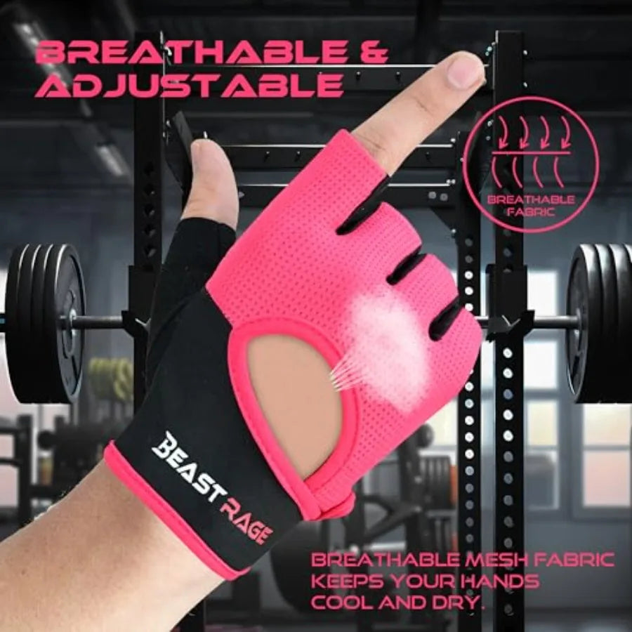 Fingerless Gym Gloves With Breathable Palm Protection For Weightlifting