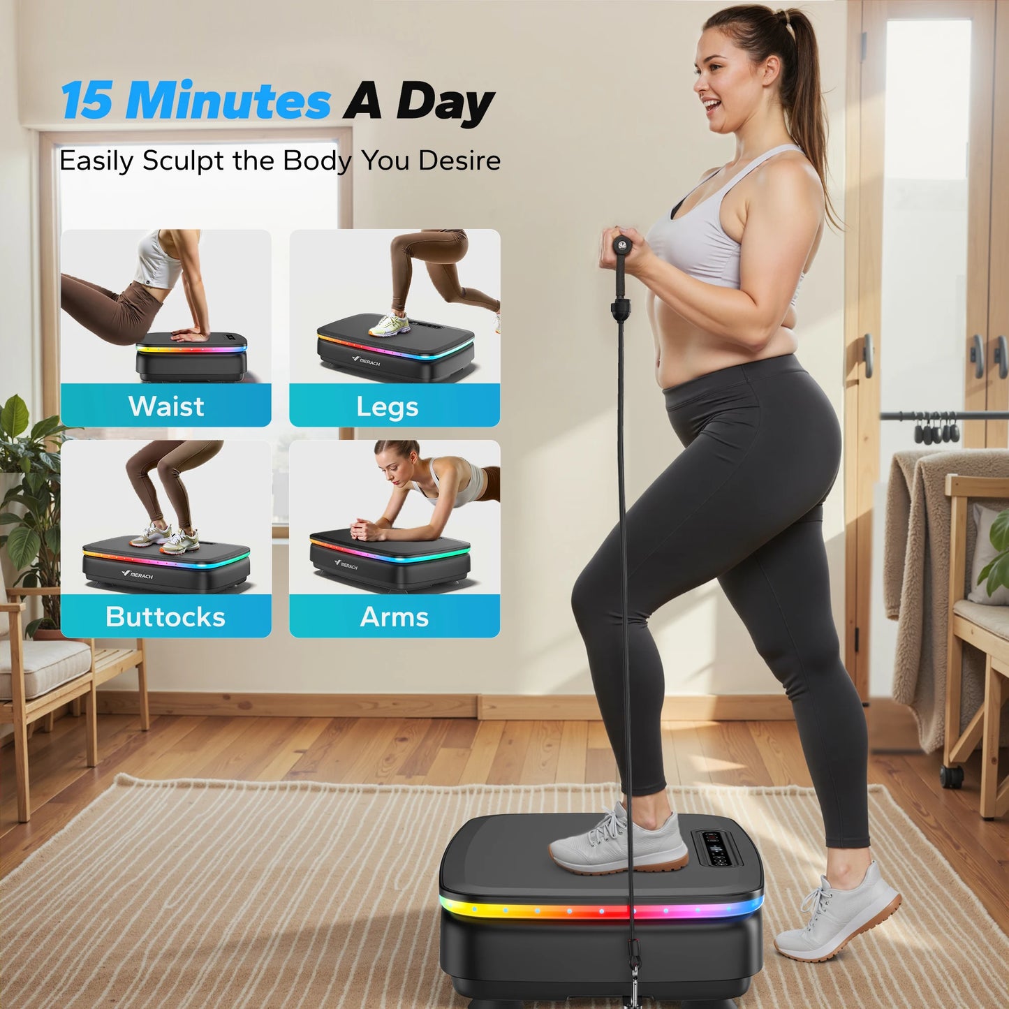 MERACH Vibration Plate Exercise Machine Light Whole Body Workout Platform