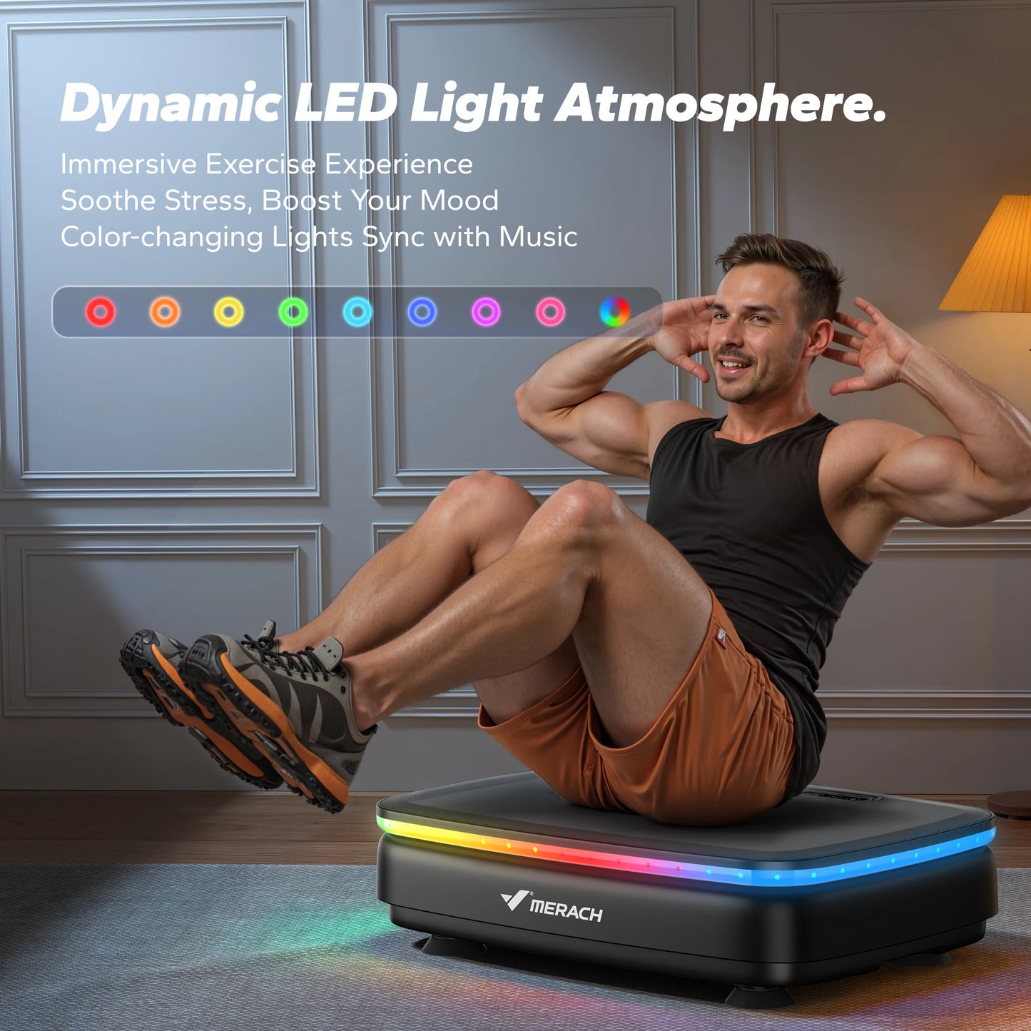 MERACH Vibration Plate Exercise Machine Light Whole Body Workout Platform