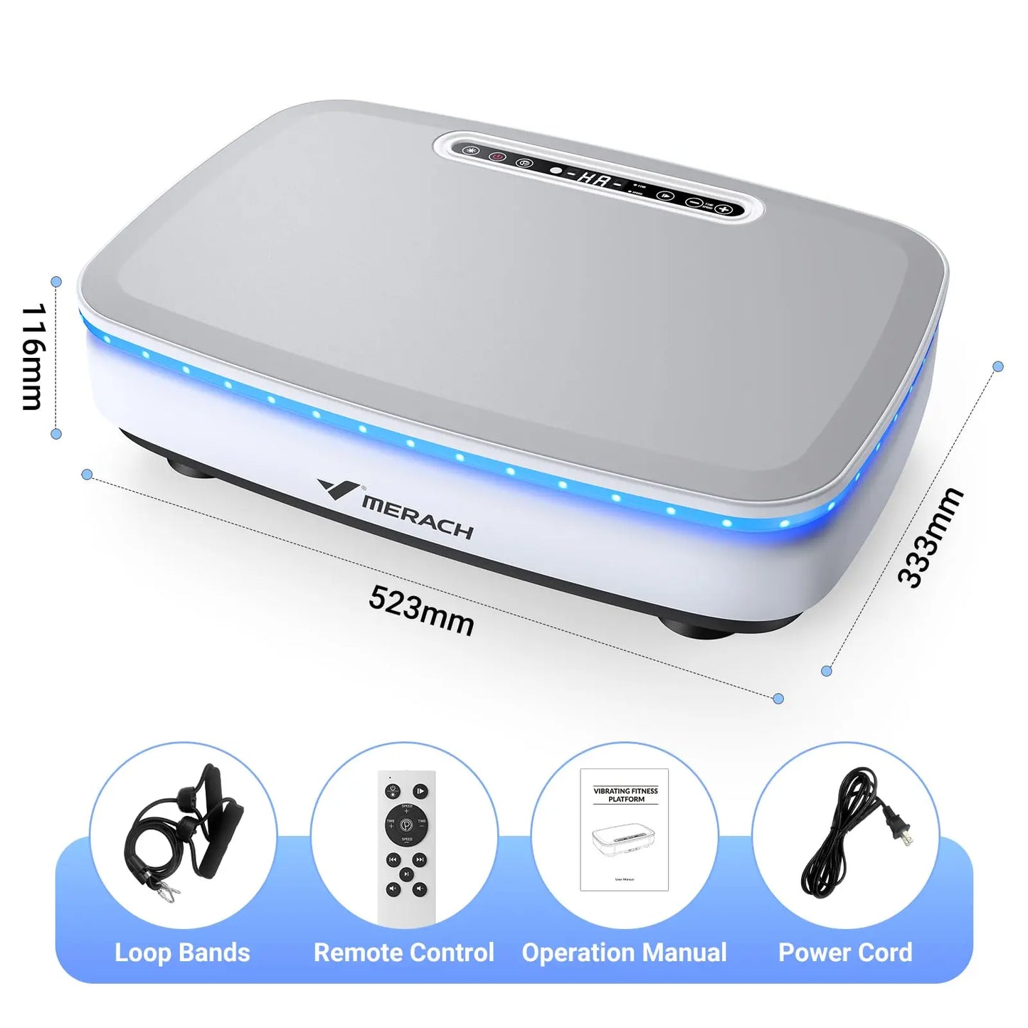MERACH Vibration Plate Exercise Machine Light Whole Body Workout Platform