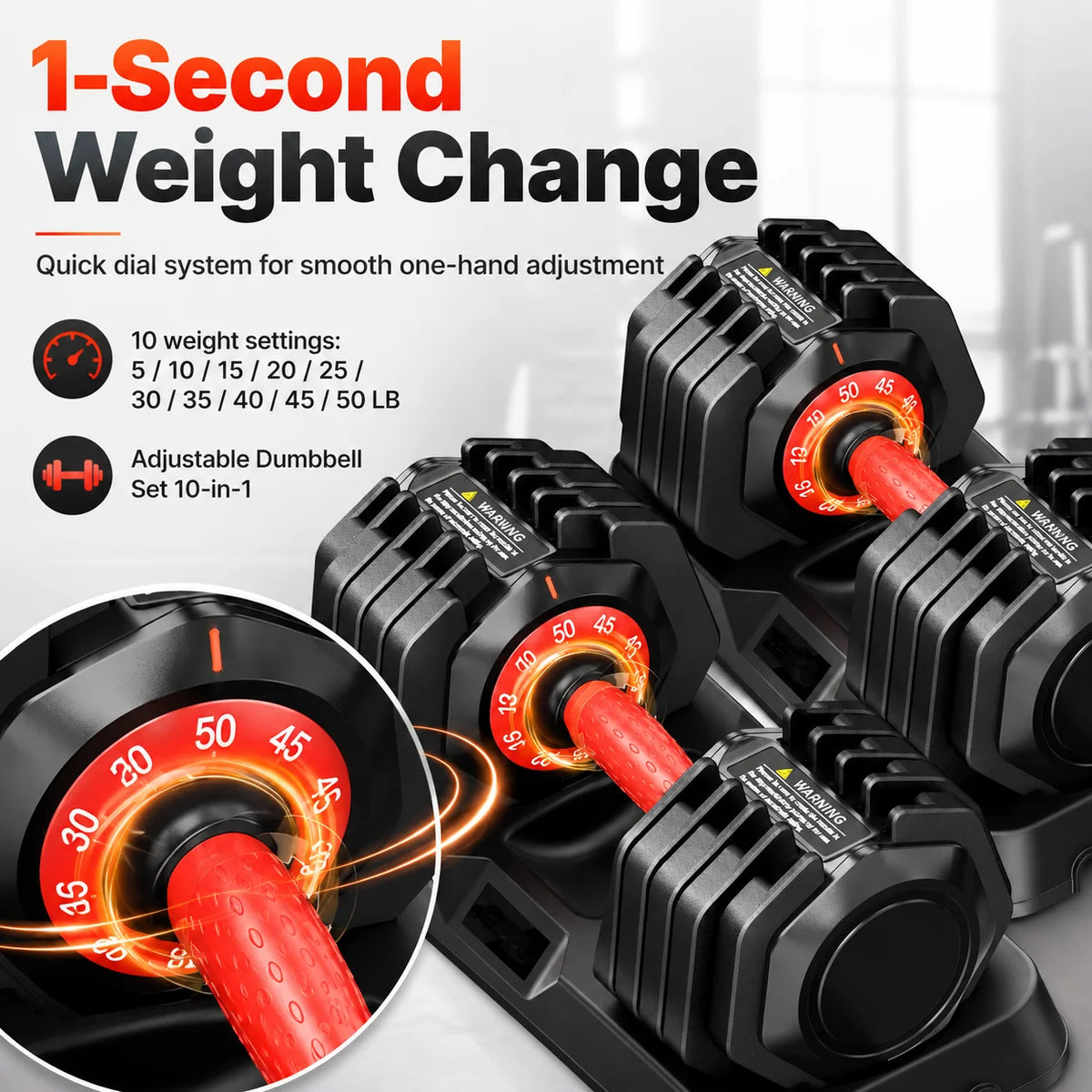 Adjustable Dumbbell Set With Stand For Home Fitness Training