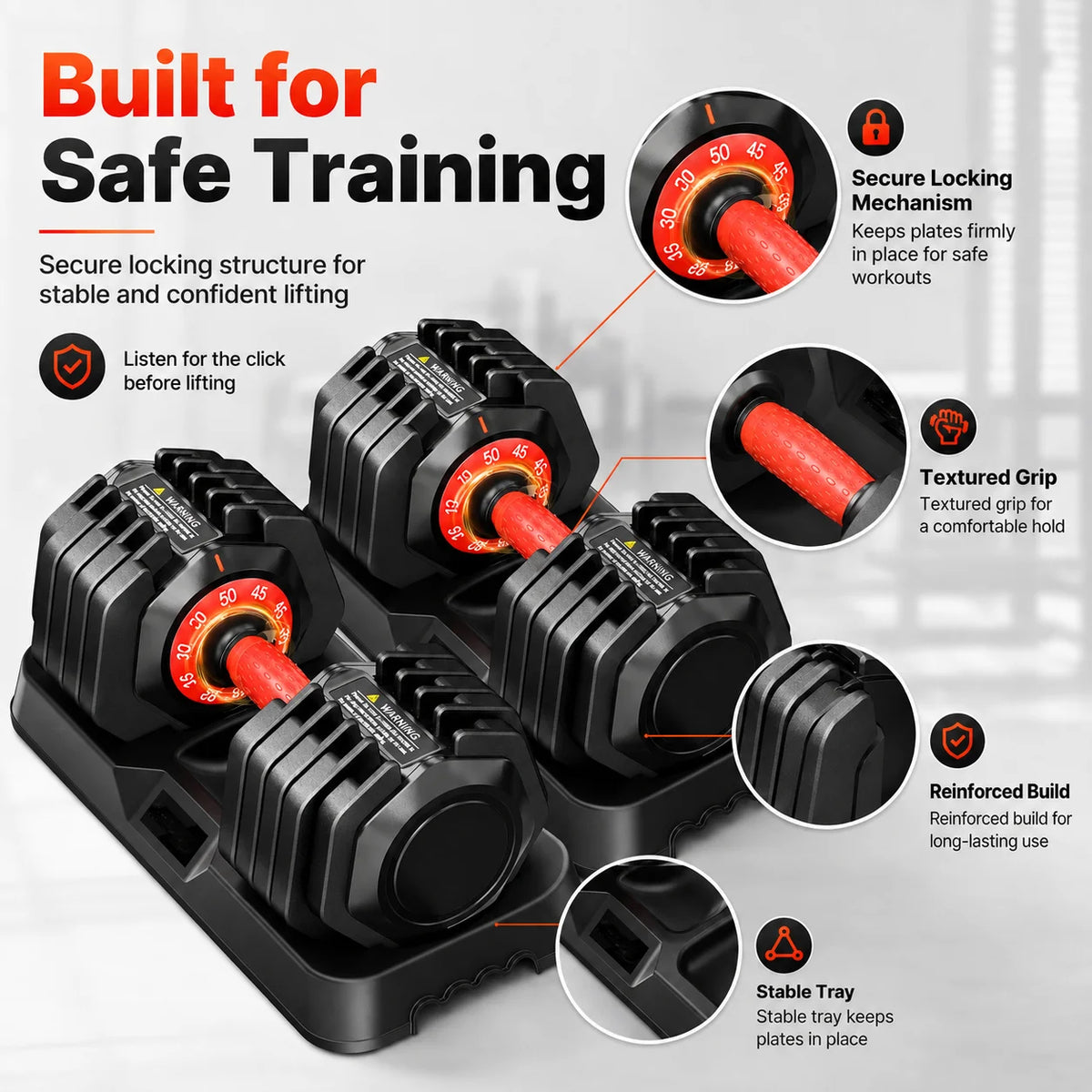 Adjustable Dumbbell Set With Stand For Home Fitness Training