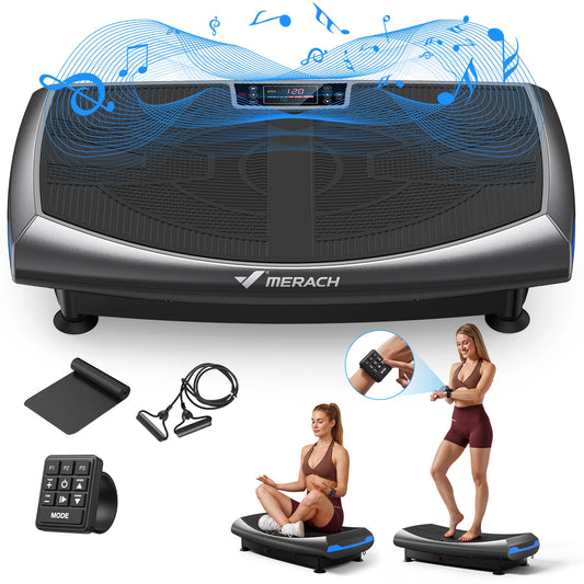 Merach 4D Vibration Plate Exercise Machine With Resistance Bands
