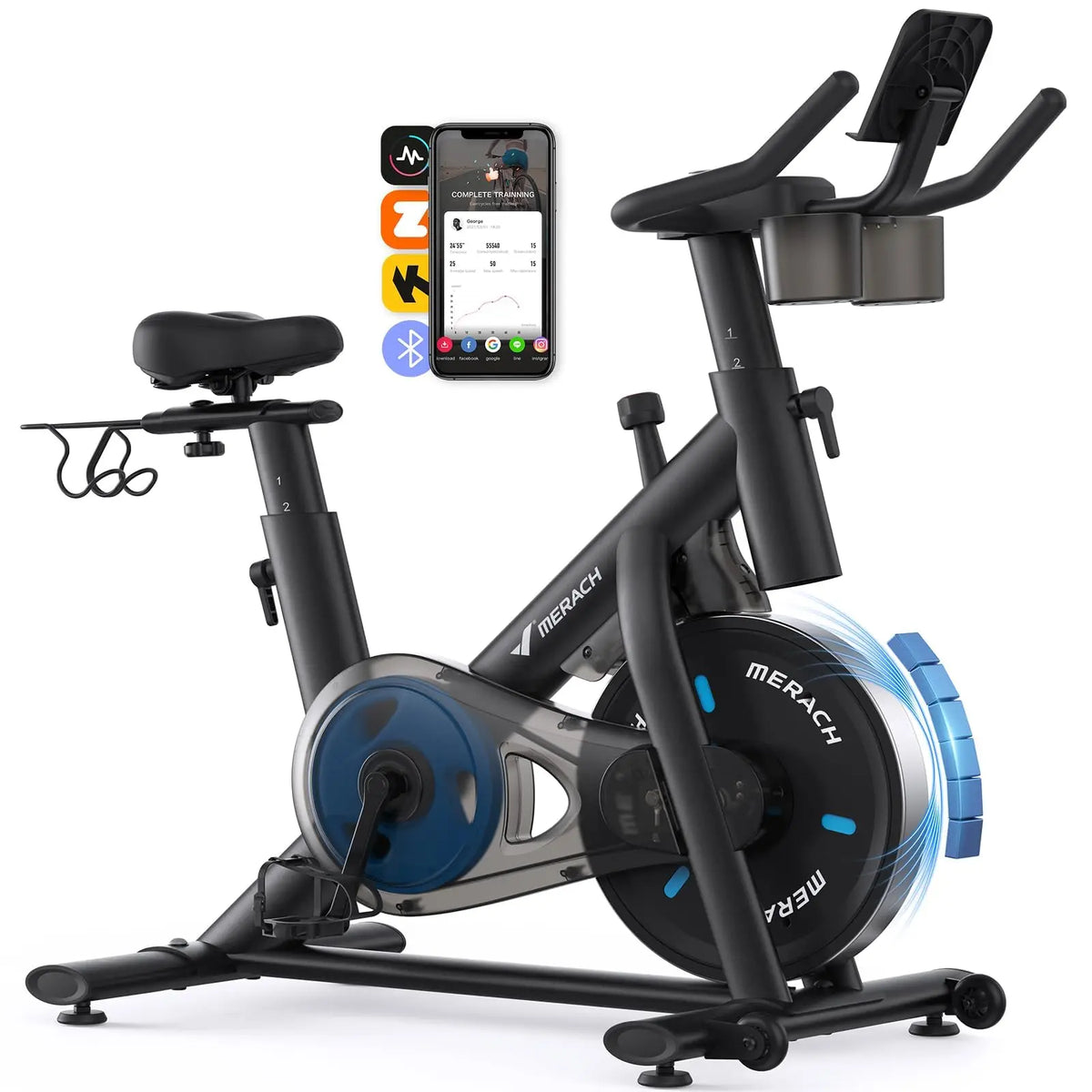 Merach Magnetic Stationary Exercise Bike Bluetooth App Control