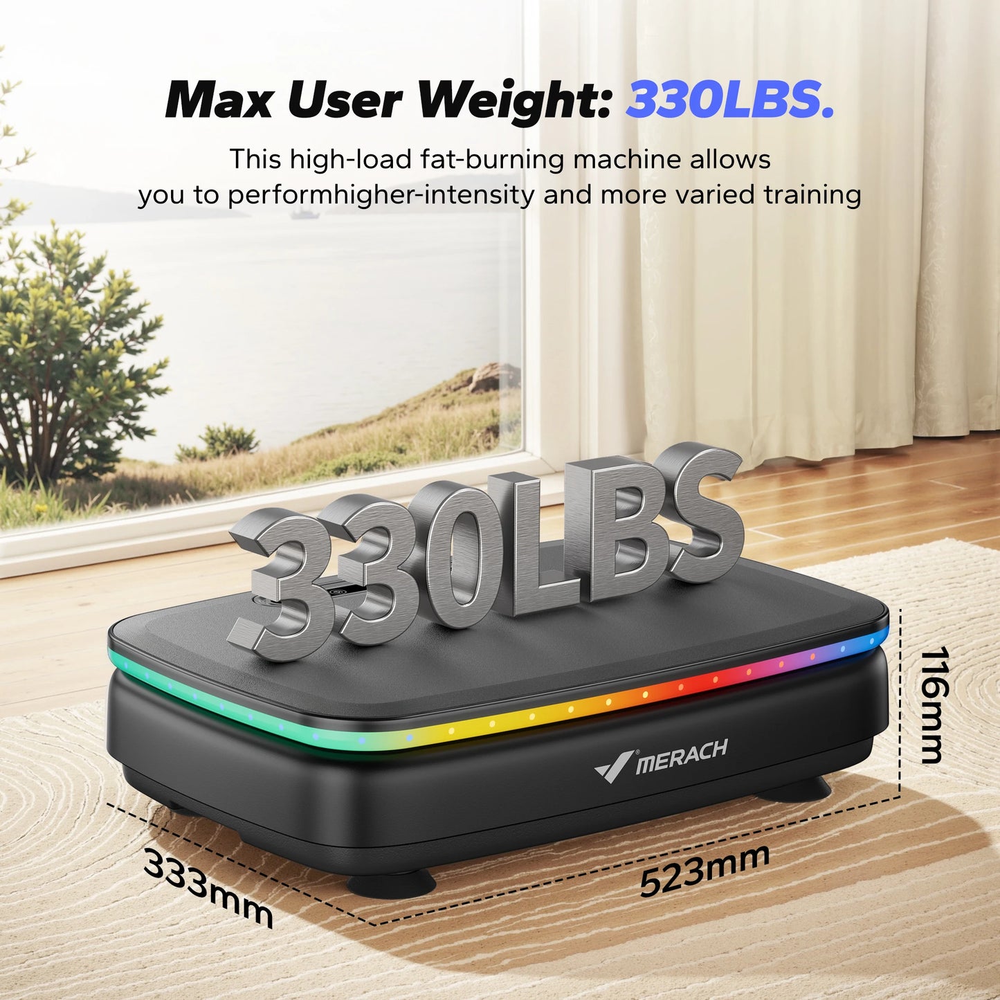 MERACH Vibration Plate Exercise Machine Light Whole Body Workout Platform
