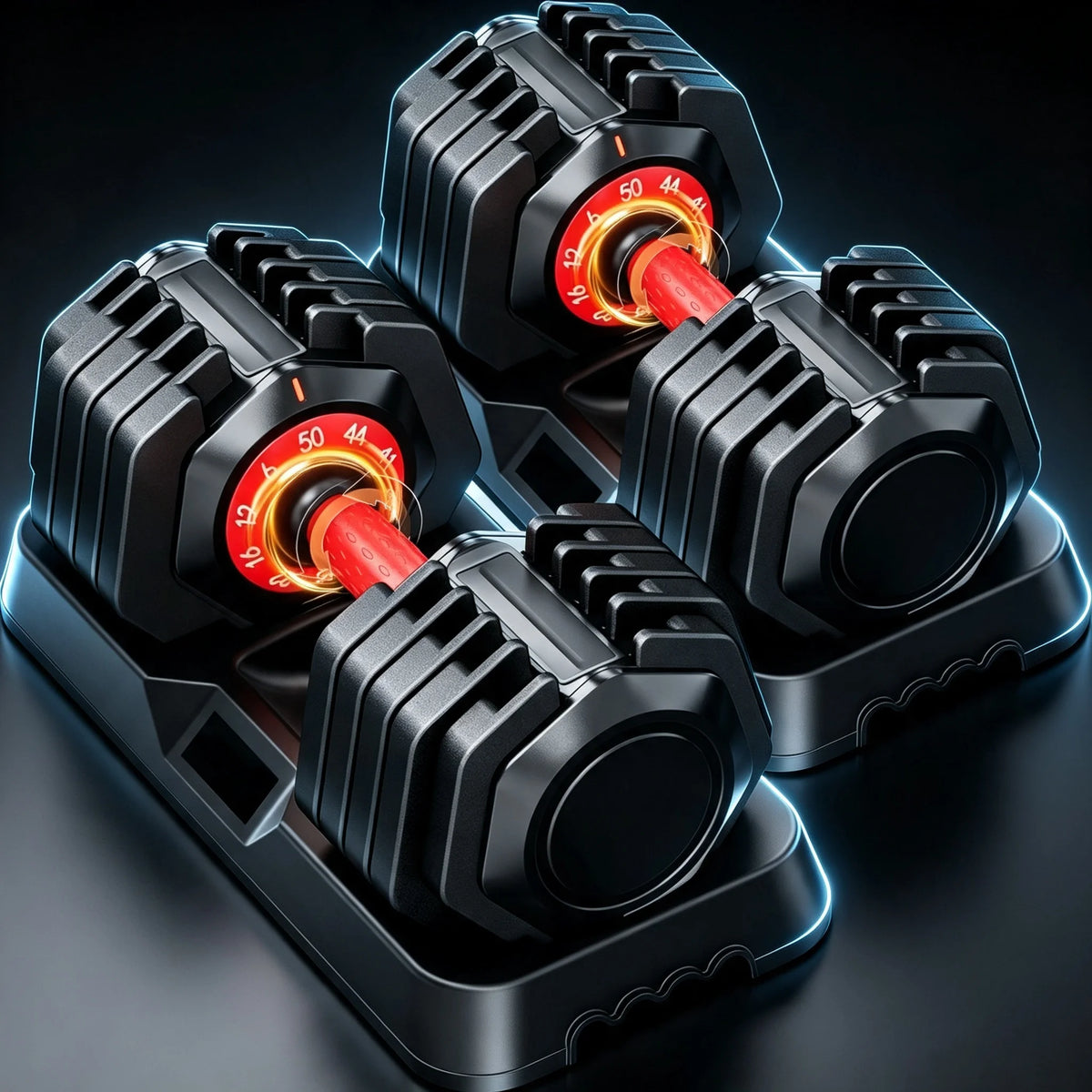 Adjustable Dumbbell Set With Stand For Home Fitness Training