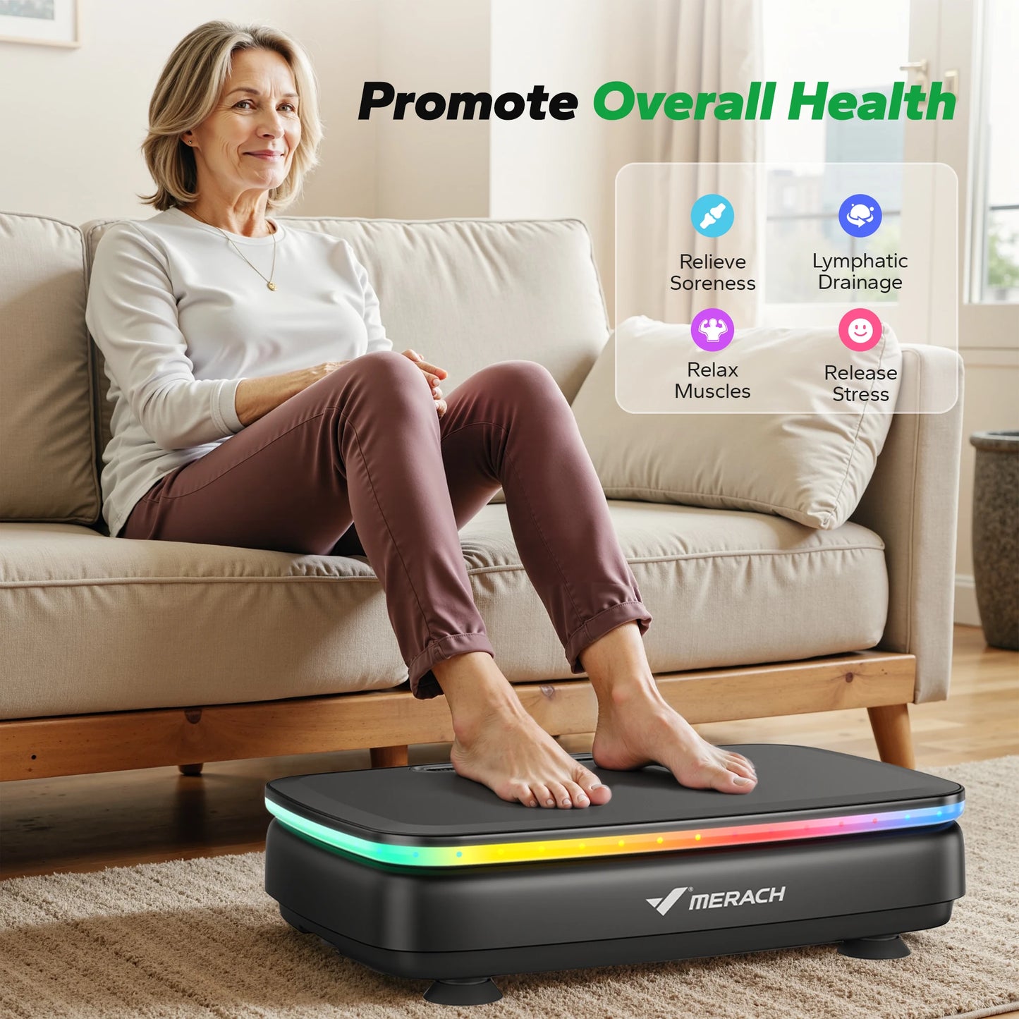 MERACH Vibration Plate Exercise Machine Light Whole Body Workout Platform