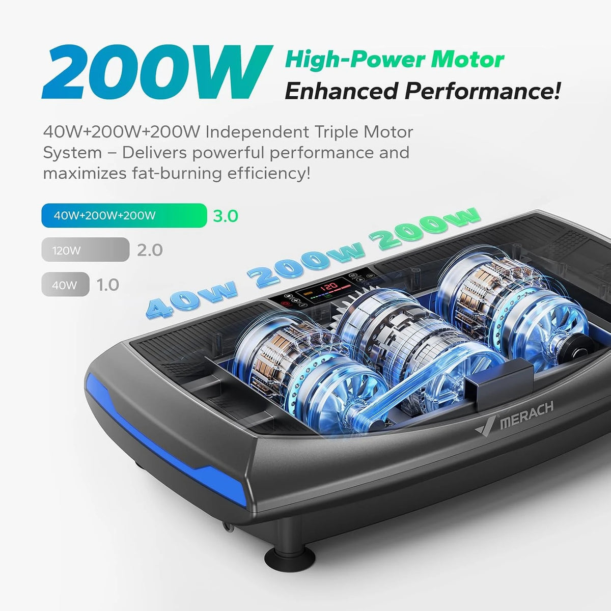 Merach 4D Vibration Plate Exercise Machine With Resistance Bands