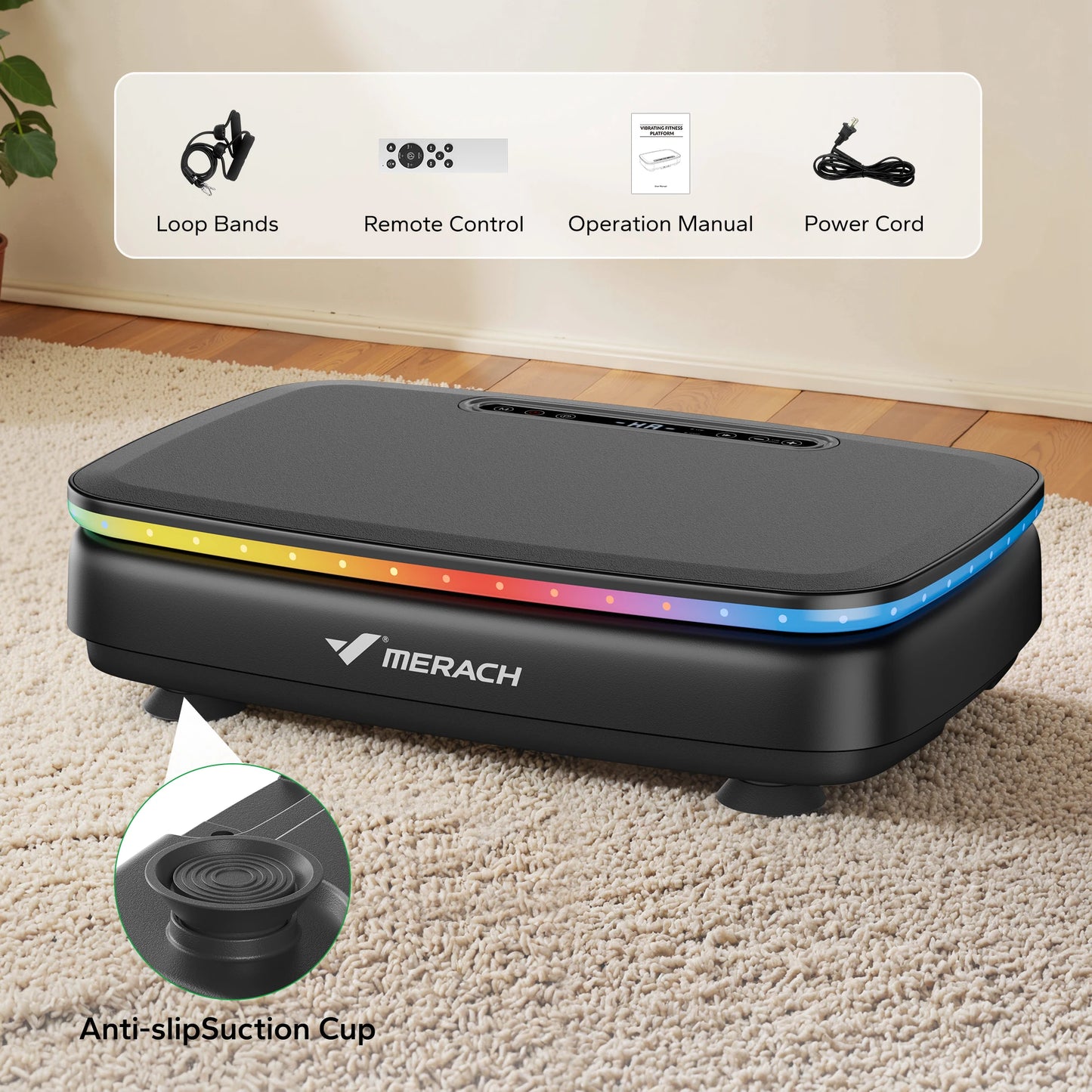 MERACH Vibration Plate Exercise Machine Light Whole Body Workout Platform