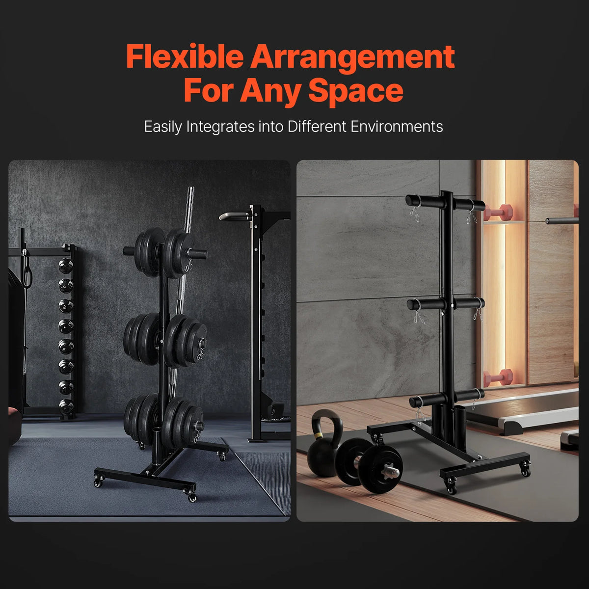 VEVOR Standard Weight Plate Rack With Wheels For Home Gym