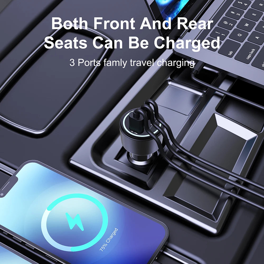 Ubigbuy Dual Usb C Car Charger 140W PD3.1 Fast Charging