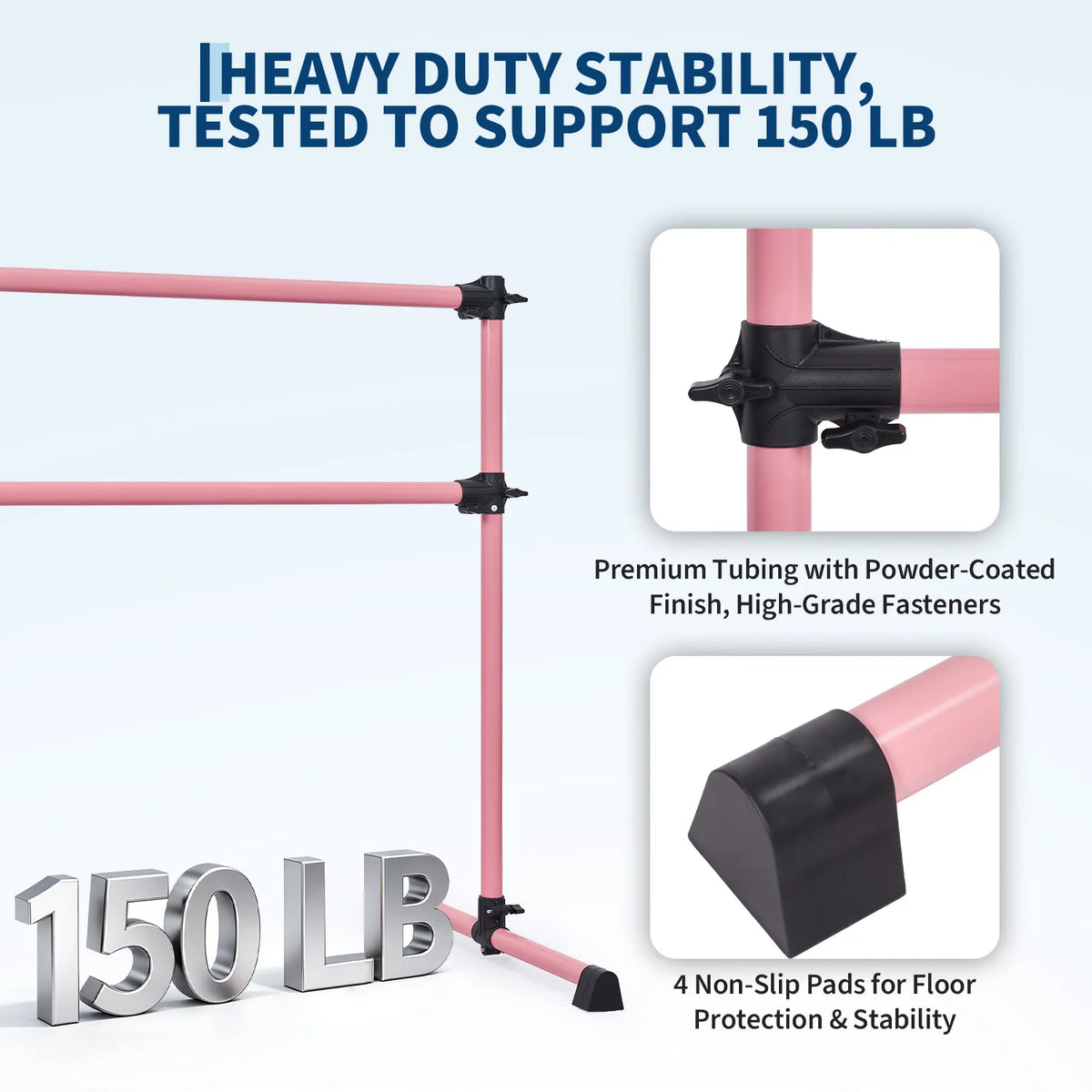 Adjustable Freestanding Ballet Barre For Home Exercise And Pilates