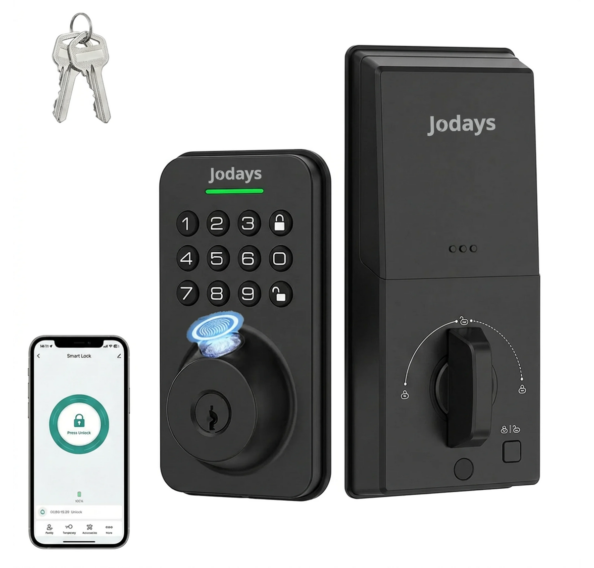 Jodays Smart Deadbolt Lock With Bluetooth And Fingerprint Access