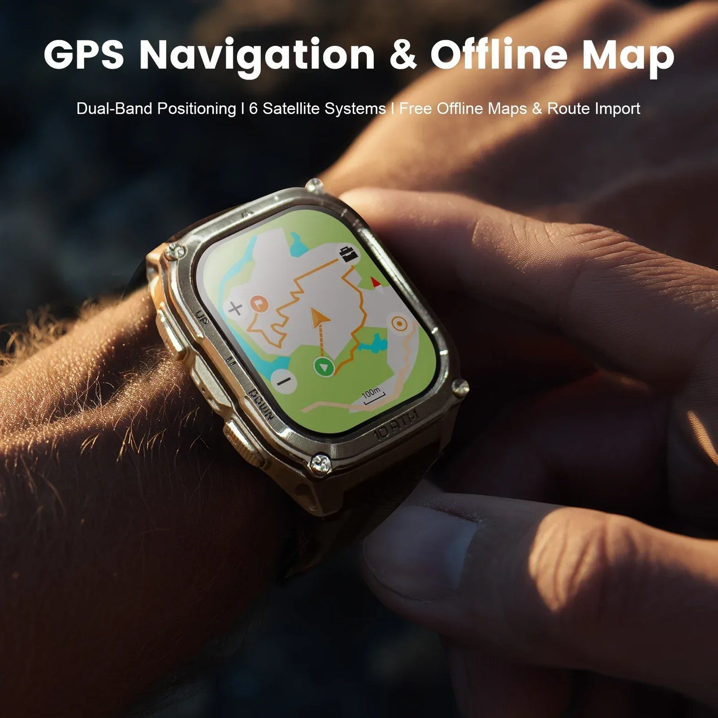 KOSPET Tank M4 Smartwatch GPS Offline Maps 10ATM Waterproof Health Monitor