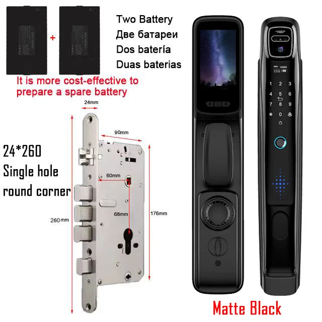 YKESDL Wifi Smart Door Lock Face Recognition Camera Video Intercom