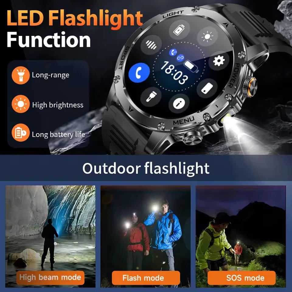 Outdoor Sports Smart Watch With Bluetooth Calling For Health Monitoring