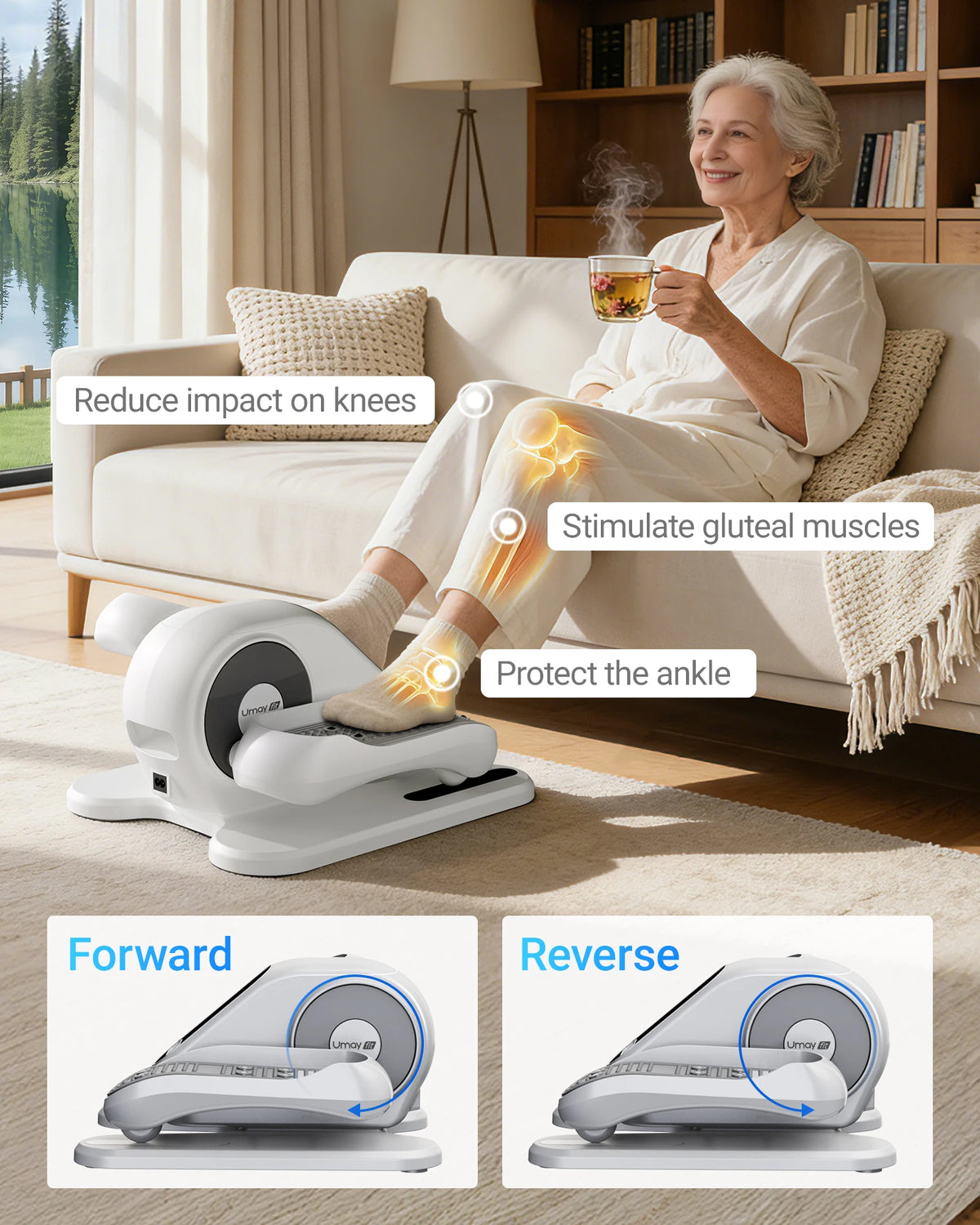 UMAY Electric Under Desk Elliptical Machine With Remote Control