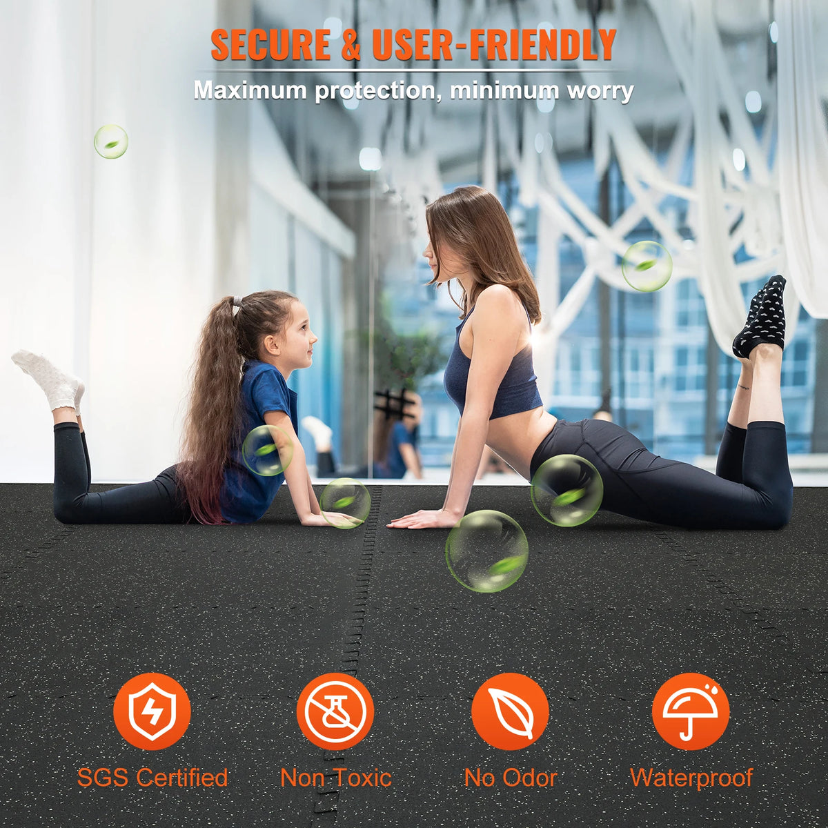 SucceBuy Interlocking Eva Foam And Rubber Gym Exercise Mats