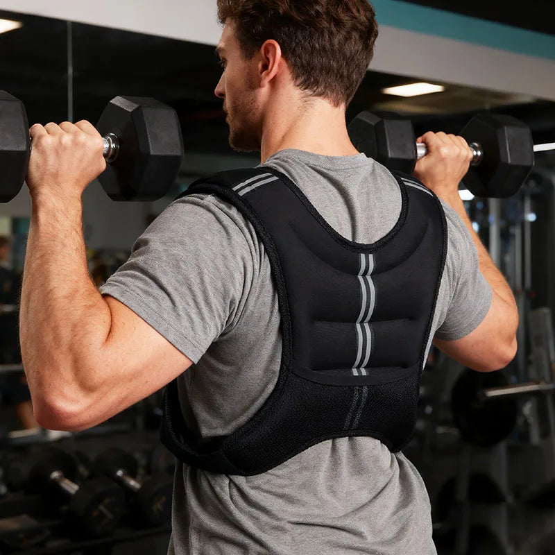 12lb Weight Vest With Reflective Stripe For Running And Fitness