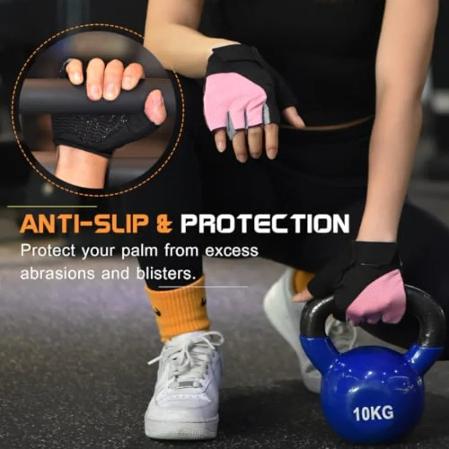 Breathable Fingerless Weight Lifting Gloves With Silicone Grip