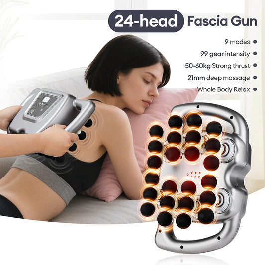 Foreverlily 24 Head Fascia Massage Gun With 9 Vibration Modes
