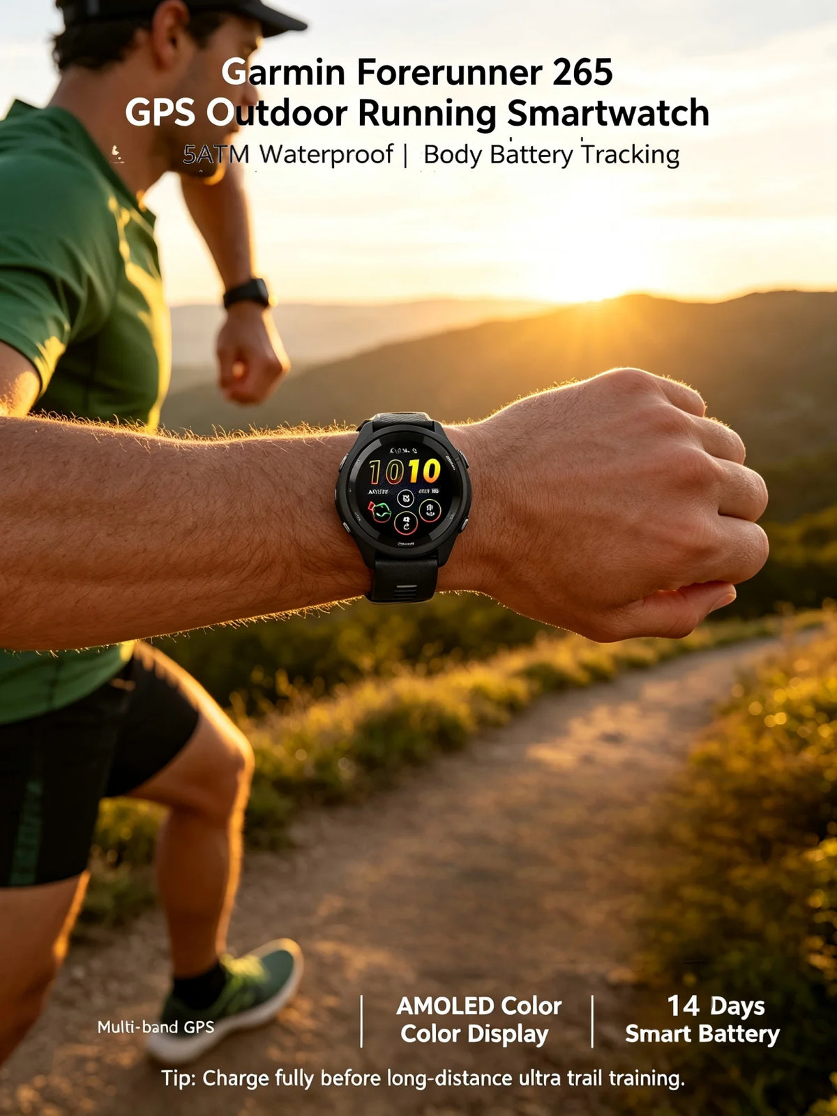 Garmin Forerunner 265 GPS Smartwatch With Multiband Navigation