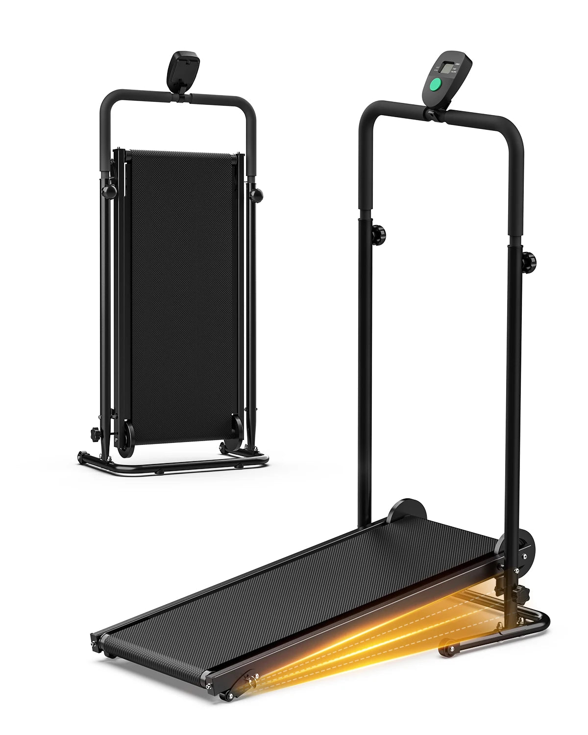 Akluer Mechanical Treadmill With Lcd Monitor And Adjustable Incline