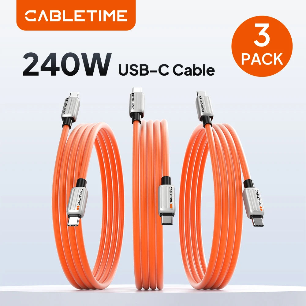 CABLETIME High Speed 240W Fast Charging USB C Cable