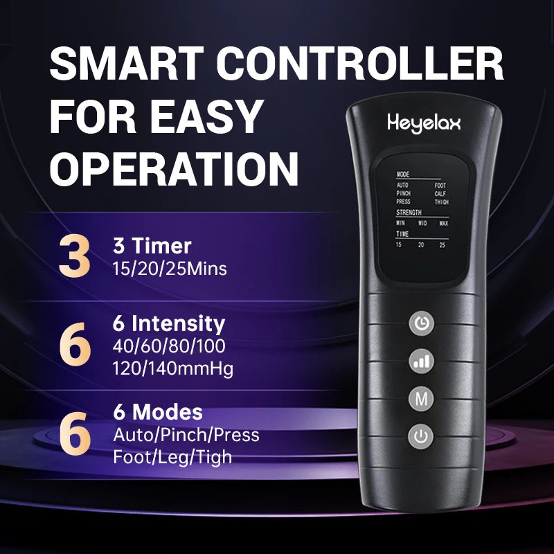 Heyelax Leg Compression Massager For Pain Relief And Muscle Recovery