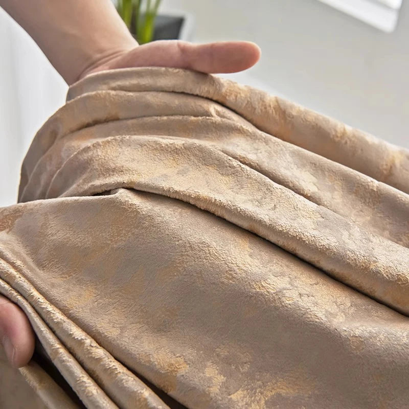 Velvet Blackout Curtains For Thermal And Noise Reduction