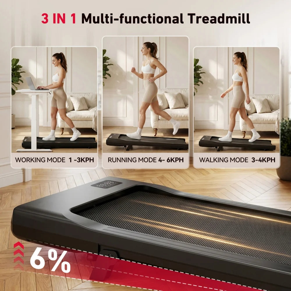 Lacuffy 2.5HP Bluetooth Walking Pad Under Desk Treadmill Remote Control