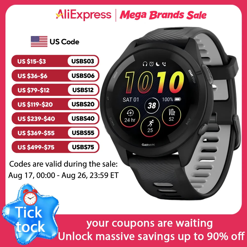 Garmin Forerunner 265 GPS Smartwatch With Multiband Navigation