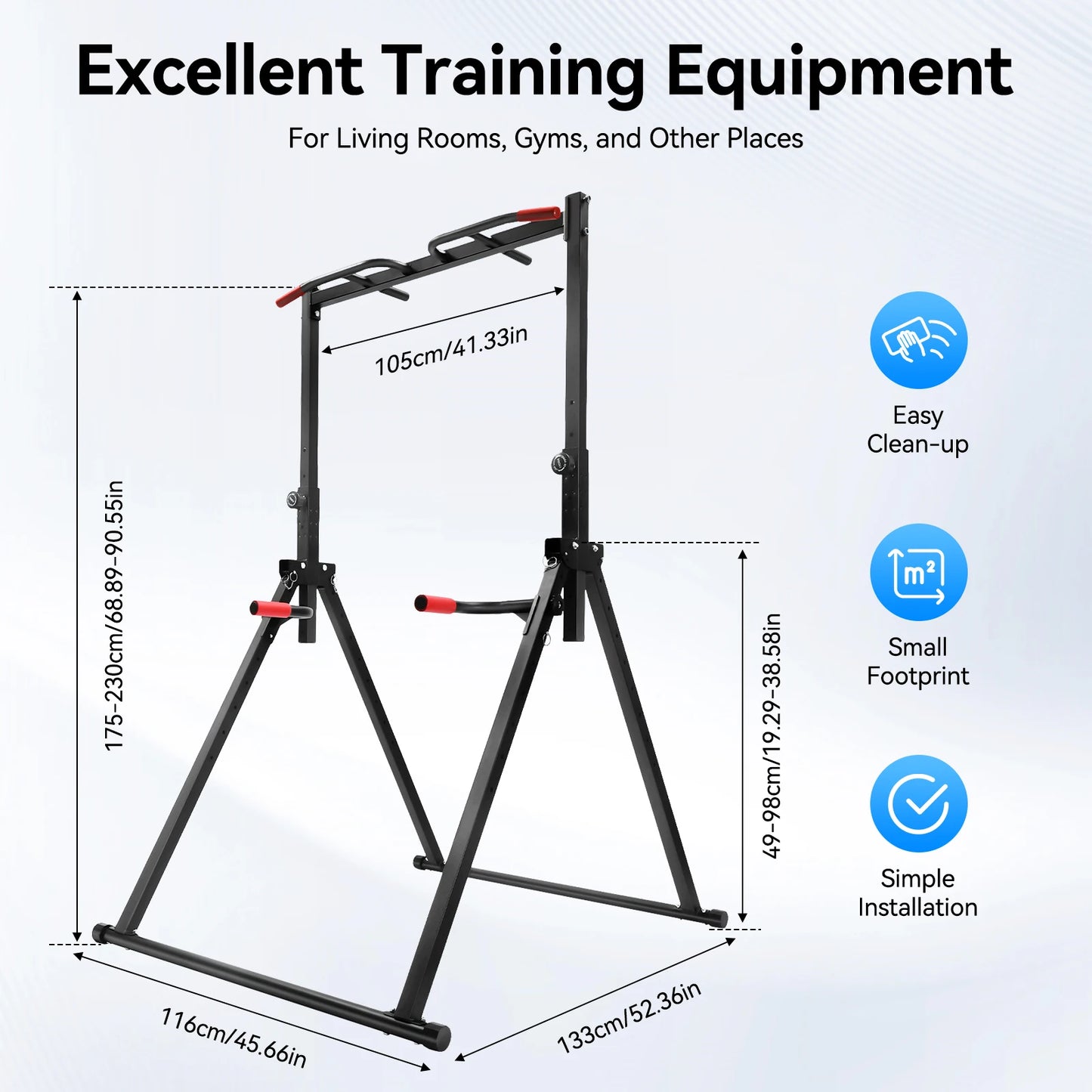 Foldable Adjustable Pull Up Bar 200kg Load With Parallel Bars
