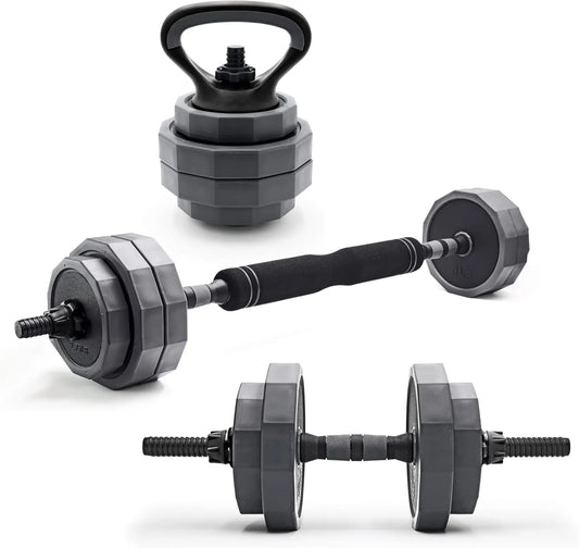Adjustable Steel Barbell And Dumbbell Weight Training Set