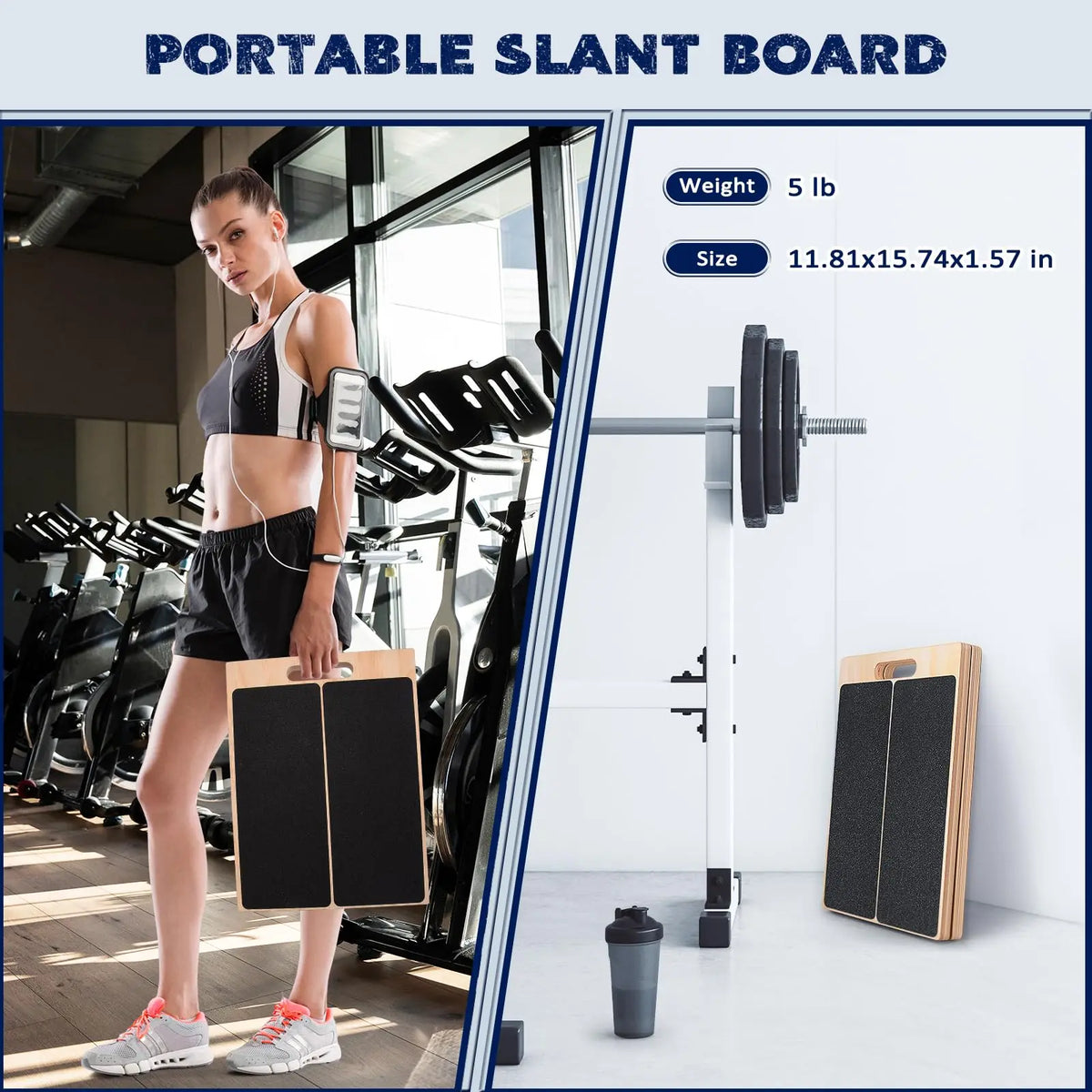 Wooden Balance Board And Calf Stretcher With Adjustable Incline