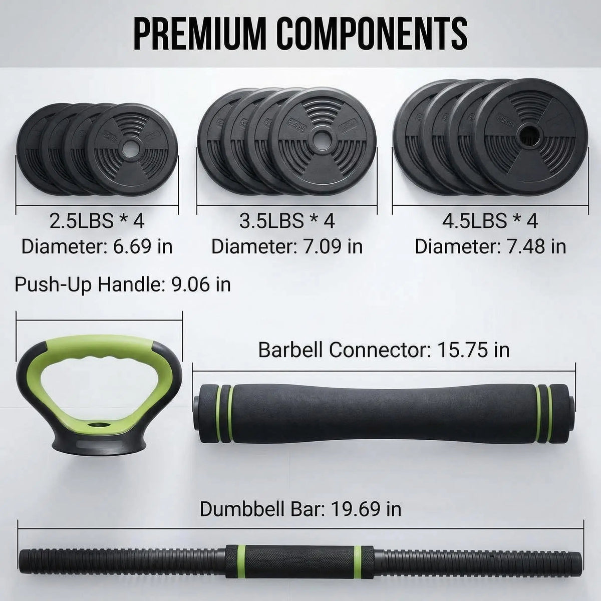 Adjustable Dumbbell Set And Kettlebell Converter For Home Gym