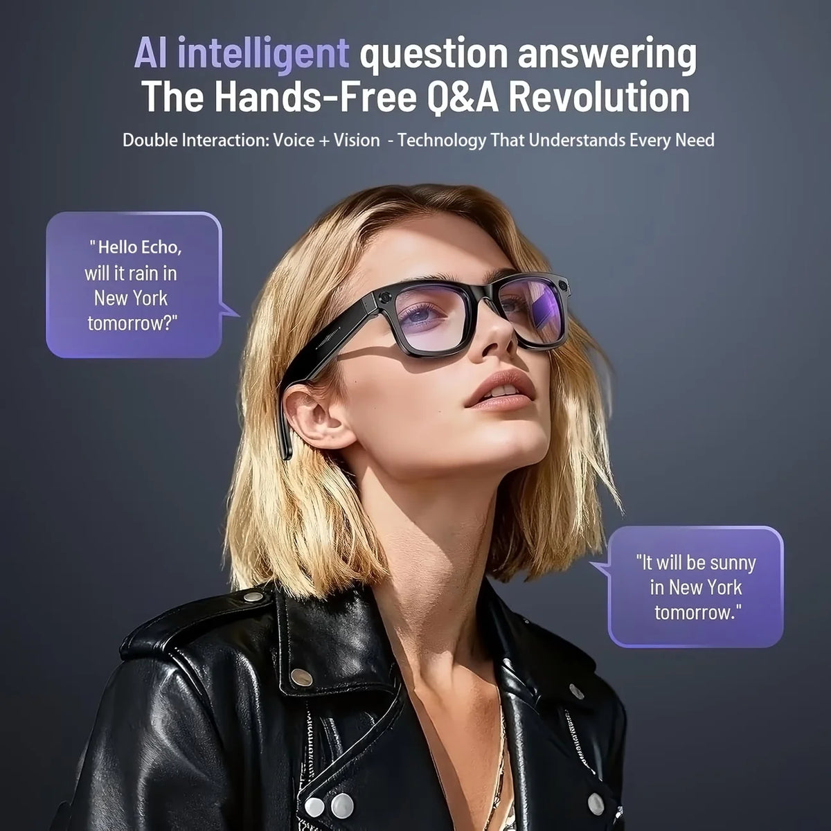 Giinova AI Smart Video Glasses With 8MP Camera And Bluetooth