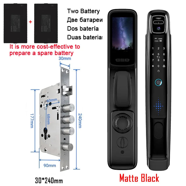 YKESDL Wifi Smart Door Lock Face Recognition Camera Video Intercom