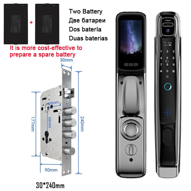 YKESDL Wifi Smart Door Lock Face Recognition Camera Video Intercom