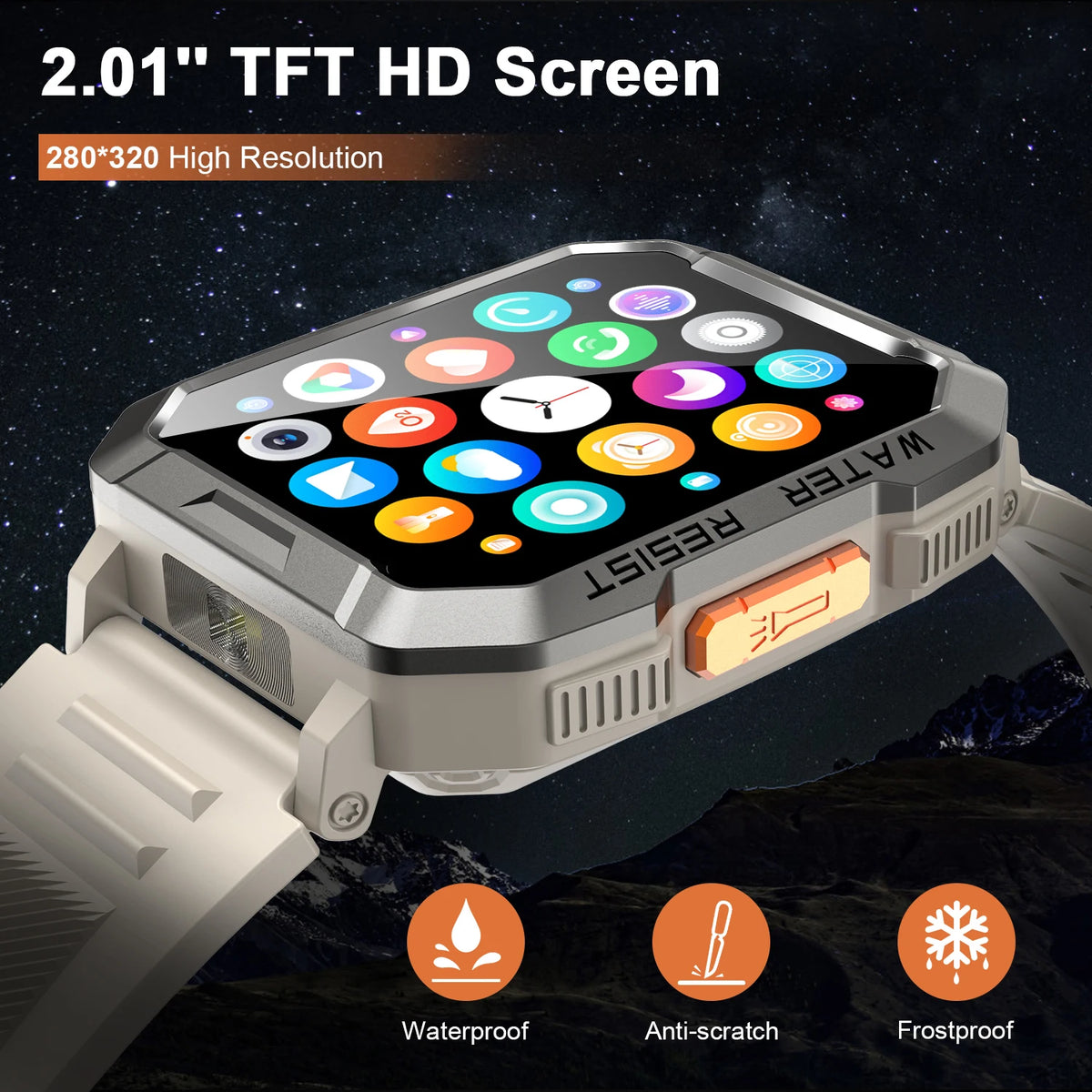 Sopzteni Waterproof Smartwatch With Emergency Light And Bluetooth