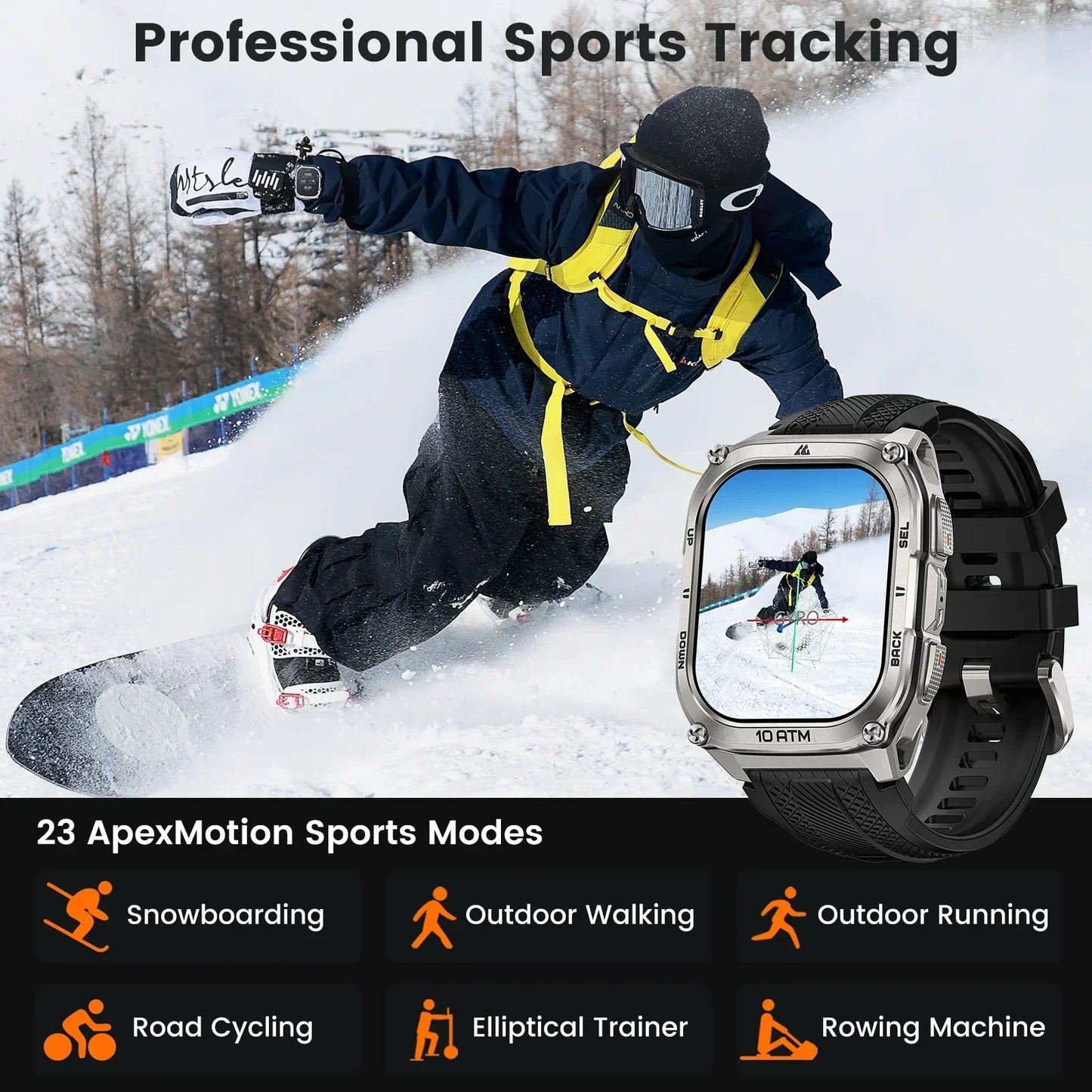 KOSPET Tank M4 Smartwatch GPS Offline Maps 10ATM Waterproof Health Monitor