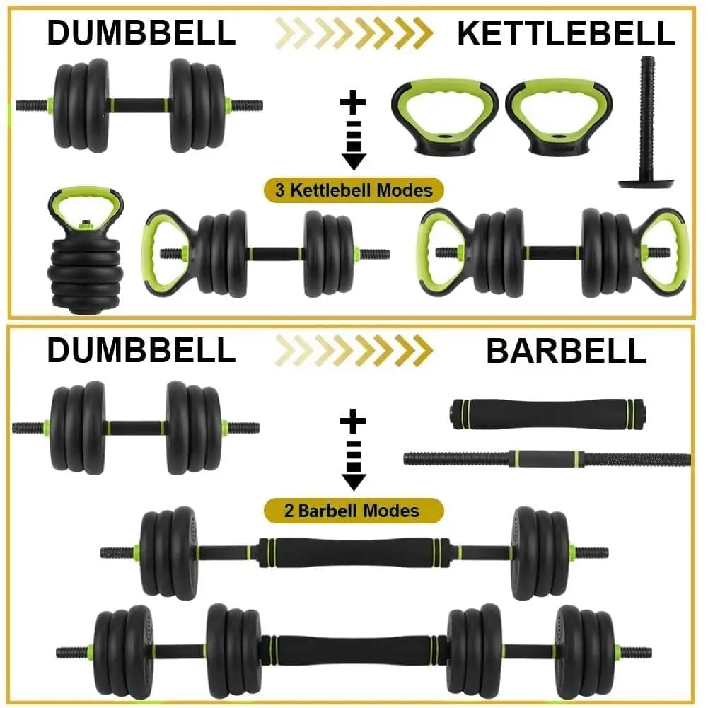 Adjustable Dumbbell Set And Kettlebell Converter For Home Gym