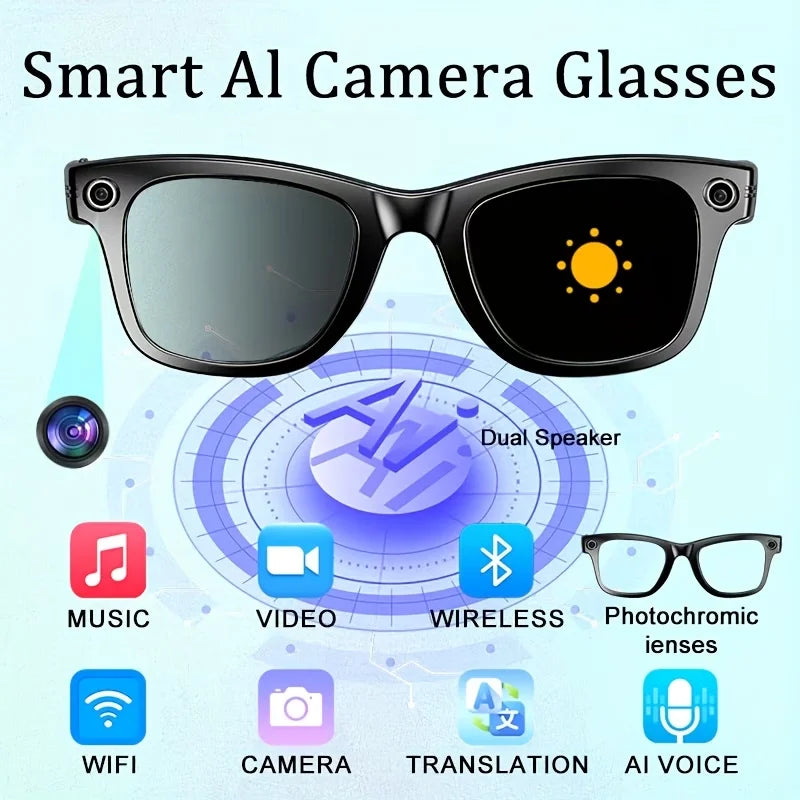 Giinova AI Smart Video Glasses With 8MP Camera And Bluetooth