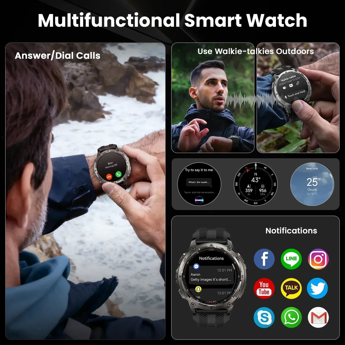 Kospet Tank T4 Rugged Smartwatch With GPS And Heart Rate Sensor