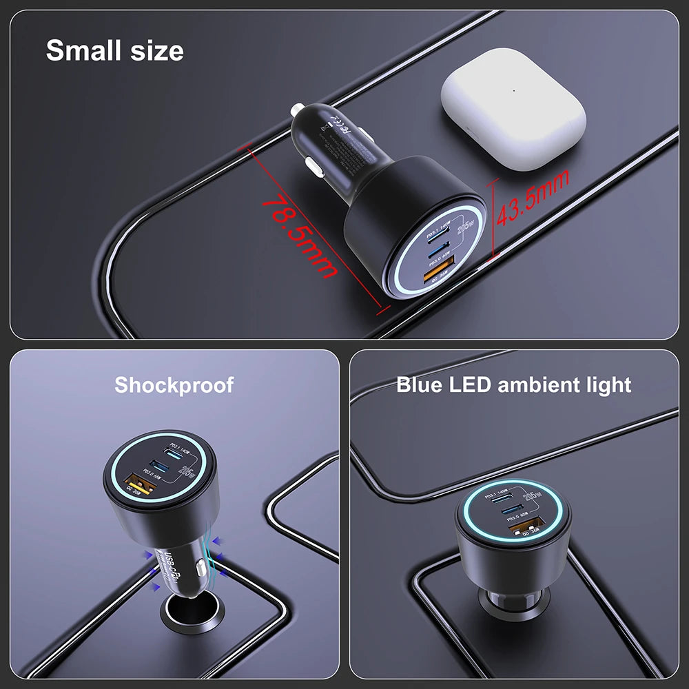 Ubigbuy Dual Usb C Car Charger 140W PD3.1 Fast Charging