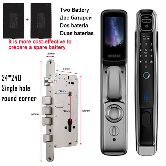 YKESDL Wifi Smart Door Lock Face Recognition Camera Video Intercom
