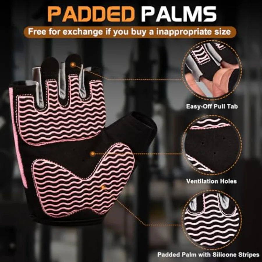 Breathable Fingerless Weight Lifting Gloves With Silicone Grip