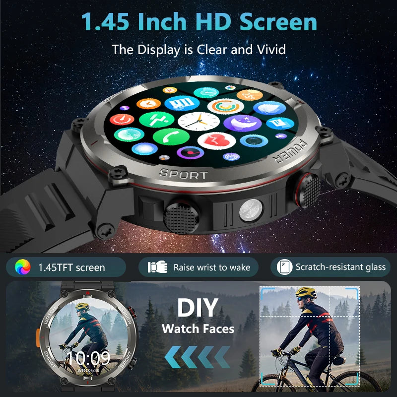 SOPZTENI W50 Pro Outdoor Smart Watch With Flashlight