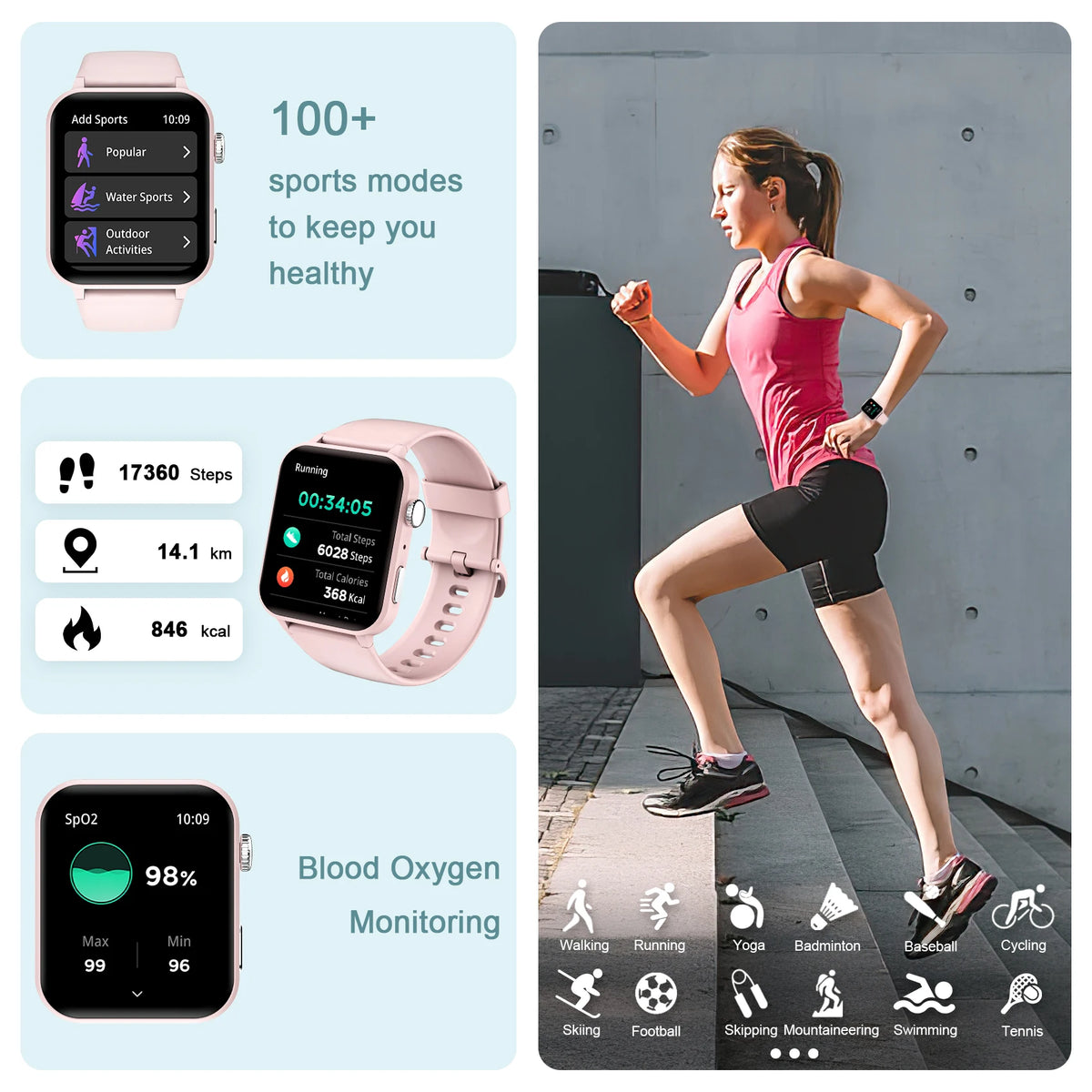 Sopzenten Smartwatch With Health Monitoring Fitness Tracking Bluetooth