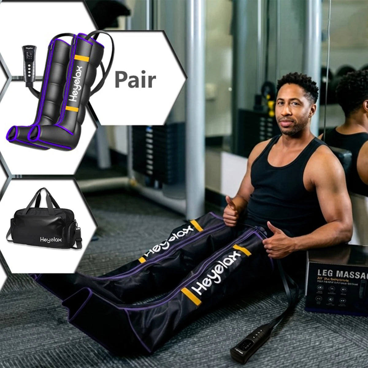 Heyelax Leg Compression Massager For Pain Relief And Muscle Recovery